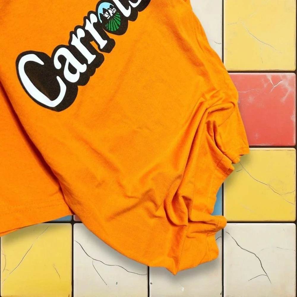 Y2K Carrots Orange Skater T Shirt Men Size M Cotton Short Sleeve Anwar‎ Street